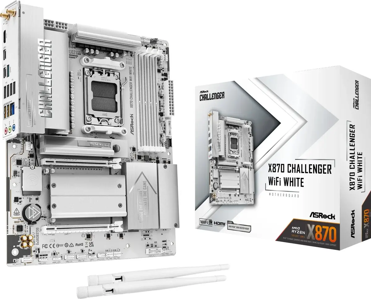 Mātesplate ASRock X870 Challenger WiFi White