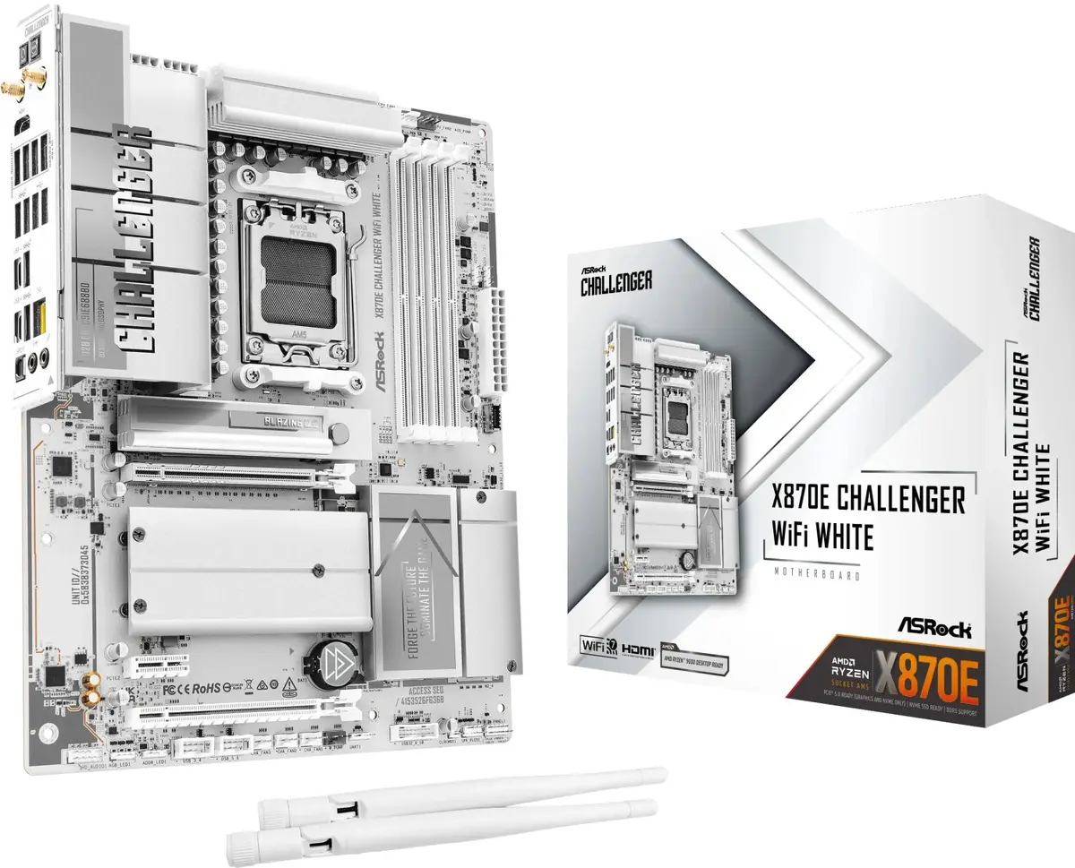 Mātesplate ASRock X870E Challenger WiFi White