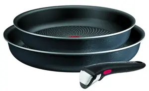 Cookware set Tefal Ingenio L7239103 — aluminium mixed set with 24 cm and 28 cm frying pans, 3-piece, black