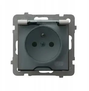 Ospel waterproof grounded socket with transparent cover model GPH-1GZ/m/82/d IP44