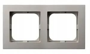 Double Frame Ospel R-2G/82 — kaszmirowa finish, 2-gang electrical wall frame