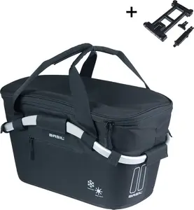 Rear Rack Bag Basil Classic Carry All ISO MIK with Mount Adapter, 18L, Black