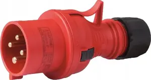 Переносная вилка 16A 4P 400V Twist, Elektromet WPP Тип B 16/4 IP44 (красная)
