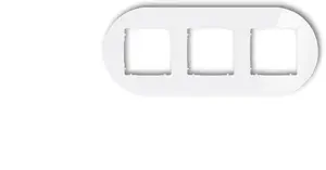 Triple Round Universal Frame Karlik ICON 0-0-IRSO-3 — white frame, white base, glass-effect finish