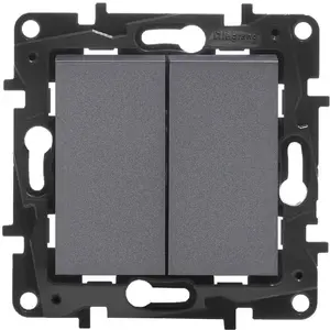 Wall switch Legrand Niloe Step candlestick switch 10A steel color 863405B