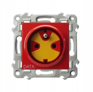 Ospel SZAFIR single socket with earth and DATA, model GP-1ZZK/m/00 with key authorization