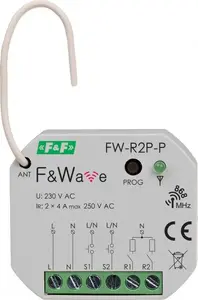 FF FW-R2P-P Radiowy podwójny przekaźnik bistabilny do puszki fi60 85–265V AC/DC multifunkcyjny