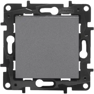 Wall switch Legrand Niloe Step single-pole 10A — steel color (model 863401B)