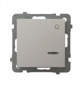 Doorbell switch Ospel ŁP-6GS/m/82 with blue backlight, cashmere finish