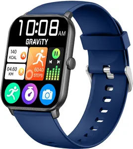 Viedpulkstenis Gravity GT36-6 — Gravity GT36-6 zils, valkājamais fitnesa izsekotājs ar paziņojumiem un veselības monitoringu