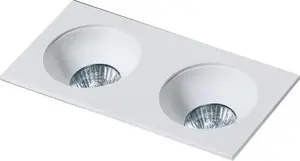 Recessed Ceiling Light Azzardo HUGO 2 AZ1739 — white cube downlight, fixed LED housing