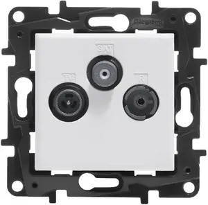 Sienas panelis Legrand Niloe Step TV-R-SAT gala zvaigzne 1,5 dB — balts (modelis 863180B)