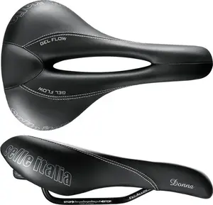 Sēde Selle Italia Donna Gel Flow L — Fec Alloy 7 sliedes, Duro-Tek, 345 g, melna