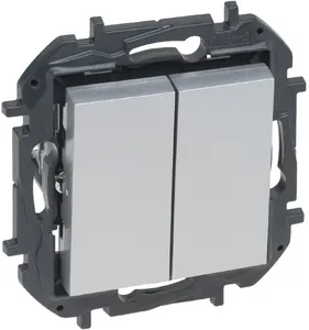 Legrand Niloe Step candle switch 10A in aluminum finish model 863305B