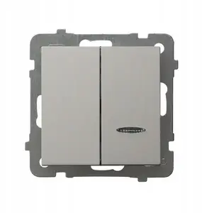 Ospel ŁP-2GS/m/82 two-group candelabra switch with blue backlight, kaszmir finish