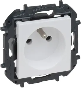 Розетка Legrand Niloe Step 2P+Z с винтовыми клеммами, без защитной шторки — белая (863130B)