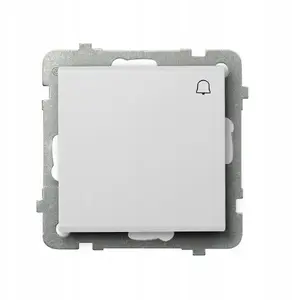 Switch (momentary, bell) Ospel SONATA ŁP-6R/m/75 in matte white – single-pole momentary bell switch