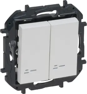 Wall switch Legrand Niloe Step double two-way with indicator white 10A (model 863118B)