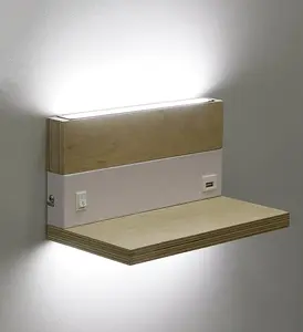 Sienas lampa Candellux ANET koka ar plauktu 4000K