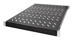 Rack shelf LOGILINK SF0600B — steel black, single-piece 1U rack shelf