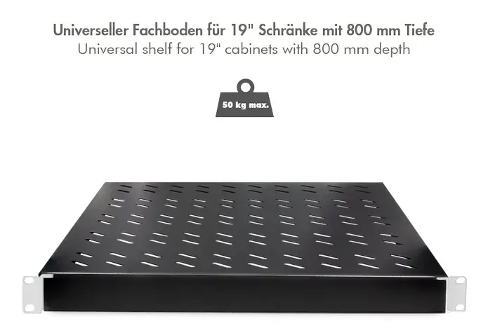 LOGILINK SF0800B rack shelf — steel 1U Photo 3