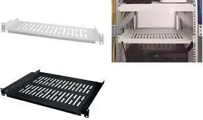 LOGILINK 19" fixed shelf 1U for network racks, depth 300 mm, black (RAL9005) - SF1C40B