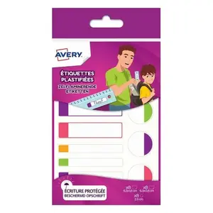 Pašlīmējošas etiķetes AVERY APFLUO24 Taisnstūra Permanent daudzkrāsainas 24 gab.
