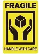 rillprint Hinweisetiketten FRAGILE / HANDLE WITH CARE pastāvīgi līpoša etiķete, melna/dzeltena, 1 gab. (76860)