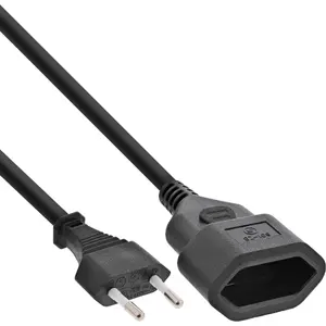Power cable InLine 16681S — H03VVH2-F, CEE7/16 to CEE7/16, 1 m, 250 V 2.5 A, Black