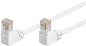 Delta патч-кабель CAT5e 2x 90° угловой U/UTP RJ-45–RJ-45, 3 м, белый