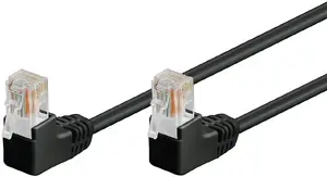 Сетевой патч‑кабель Goobay CAT5e, 2x 90° угловой RJ‑45, U/UTP, 5 м, чёрный