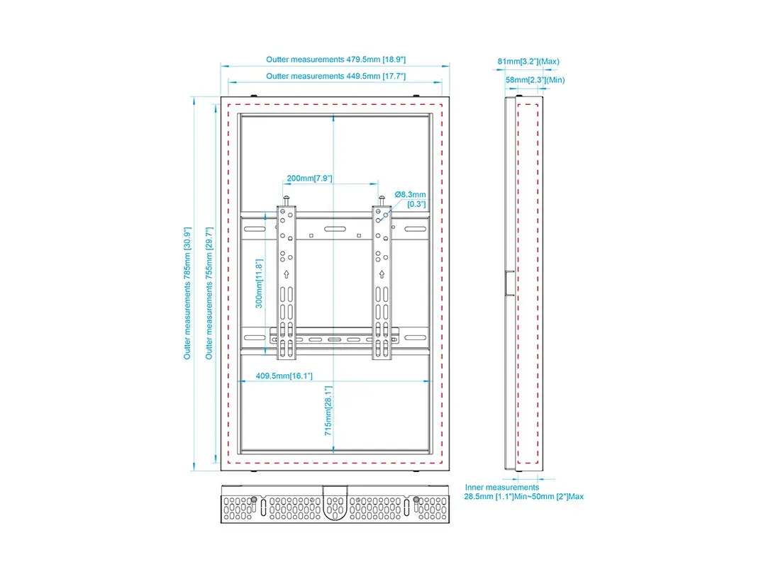 MULTIBRACKETS M Pro Series Wall Enclosure for 32" Photo 14