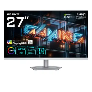 GIGABYTE MO27Q2A ICE 27" QD‑OLED игровой монитор — 2560×1440, 280 Гц, 0.03 мс, 250 кд/м², HDMI 2.1, DisplayPort 1.4