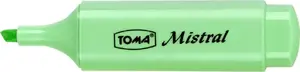 Highlighter Toma Mistral Pastel green, pack of 10, chisel tip, water-based ink