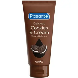 Ūdens bāzes intīmā lubrikants PASANTE Cookies & Cream 75 ml — savietojams ar prezervatīviem, ar garšu