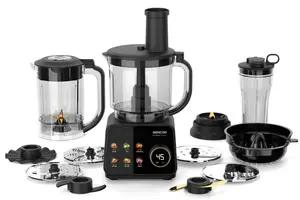 Food processor SENCOR SBU9878BK — 1500 W, 2 L bowl, 1.75 L Tritan blender, 0.6 L smoothie bottle, 10 speeds, 6 auto programs