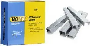 TACWISE skavas Tips 80 (80/16 mm) cinkotas, 10 000 gab. — mēbeļu apšuvumam un vispārējiem darba darbiem, modelis 1141