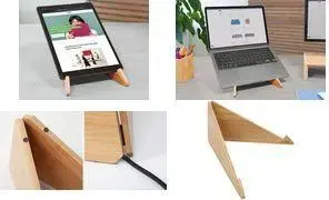Laptop stand Sigel Eyestyle SA207 bamboo beige – adjustable wooden laptop holder