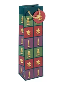 Gift bottle bag sigel Cut-out style GT048, fine paper 157 g/m², matte surface, 1 piece