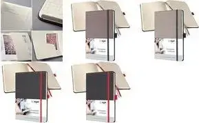 Notebook sigel Conceptum Design Casual CO695, A5, grey/red, dot-grid (dot ruled), hardcover in leather-look