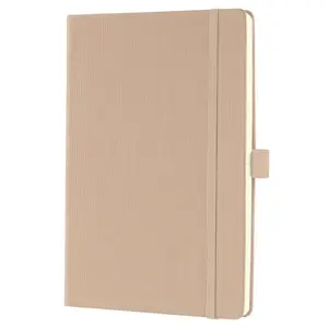 Блокнот sigel Conceptum CO650, A5, в клетку, бежевый, твердая обложка, структура Softwave