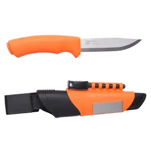 Bushcraft Survival nazis Morakniv NZ-BOS-SS-24, oglekļa tērauda asmens, melni-oranža rokturis