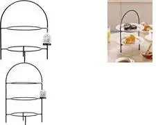 3-tier plate stand Ritzenhoff & Breker TJÄNA in black metal, for serving and display, model 224498