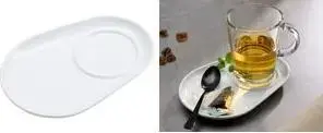 Coasters Ritzenhoff & Breker BIANCO oval porcelain set of 6, model 425895