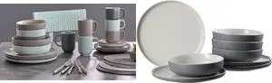 Tableware set Ritzenhoff & Breker JASPER — 8-piece stoneware, grey, glossy glaze inside and out