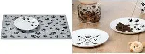 ritzenhoff & breker cat bowl set MIKA PAW, 2-piece shallow porcelain bowls, decorative motif, 1 pc