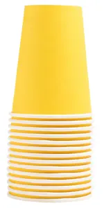 Papīra dzērienu krūze PROnappe 0,2 l, dzeltena, no izturīga kartona bez plastmasas piedevām, 1 gab.