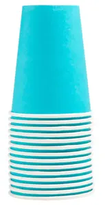Papīra dzeramais krūziņš PROnappe 0,2 l tirkīzzils, augstas izturības kartons bez plastmasas piedevām, 1 gab.