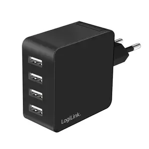 LOGILINK сетевой USB-адаптер PA0336, 4× USB-A 24 Вт, евроштекер, вход 100–240V AC 50/60Hz