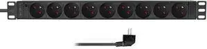 Power Distribution Unit LOGILINK PDU9F03 — 19" rack, 9 sockets (French/Belgian), no switch, black